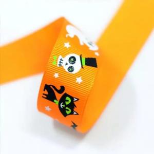 Diy Party Decoration Cartoon Pattern Halloween Holiday Grosgrain Printed Ribbon 25mm 1 Inch