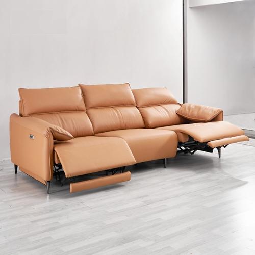Quality New Modern Minimalist Designer Leather Sofa Living Room Three-Position Armrest Folding Multifunctional Sofa for sale