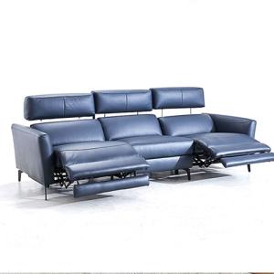 Top Layer Cowhide Three-Seat Functional Stretch Sofa Leather Art Smart Furniture Electric Sofa Combination