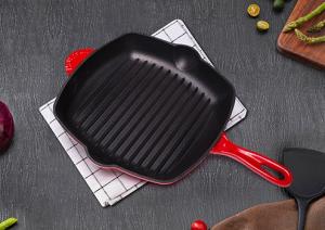 Enamel cast iron grill pans