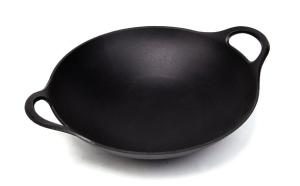 Matt Black Enamel Cast Iron Wok