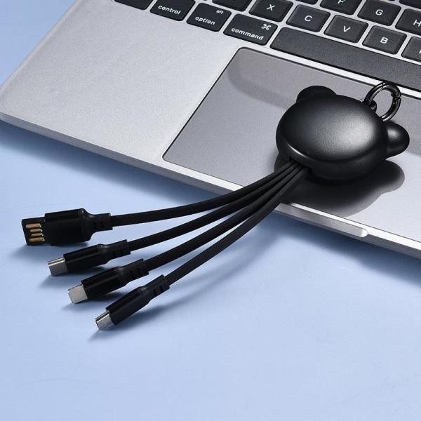 Quality Custom Length 16cm Multiple USB Charger Cable Universal Keychain for sale