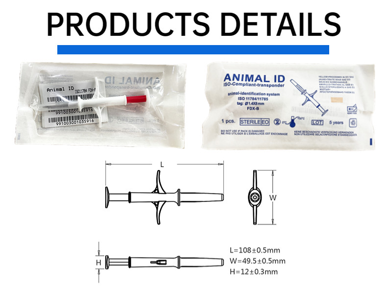 Injectable Transponders 134.2khz Pet ID Microchip Transponder With Implant Syringe ISO Transponder Microchip