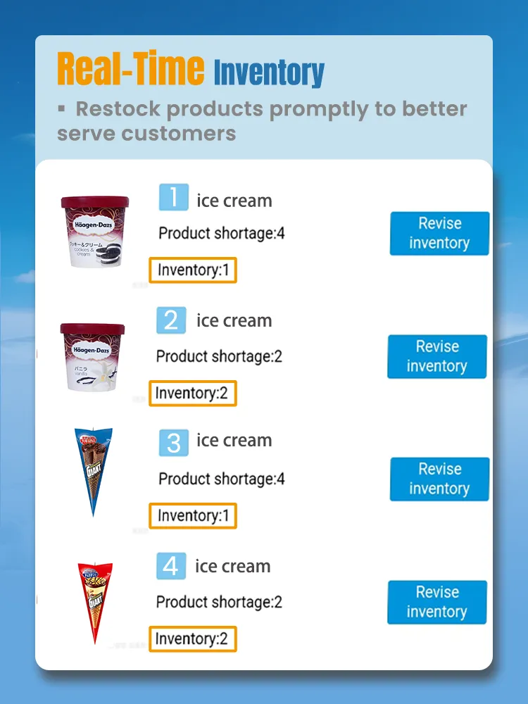 Frozen Treats Ice Cream Vending Machine -22℃ Keep Ice Cream Fresh Popsicle Vending Machine