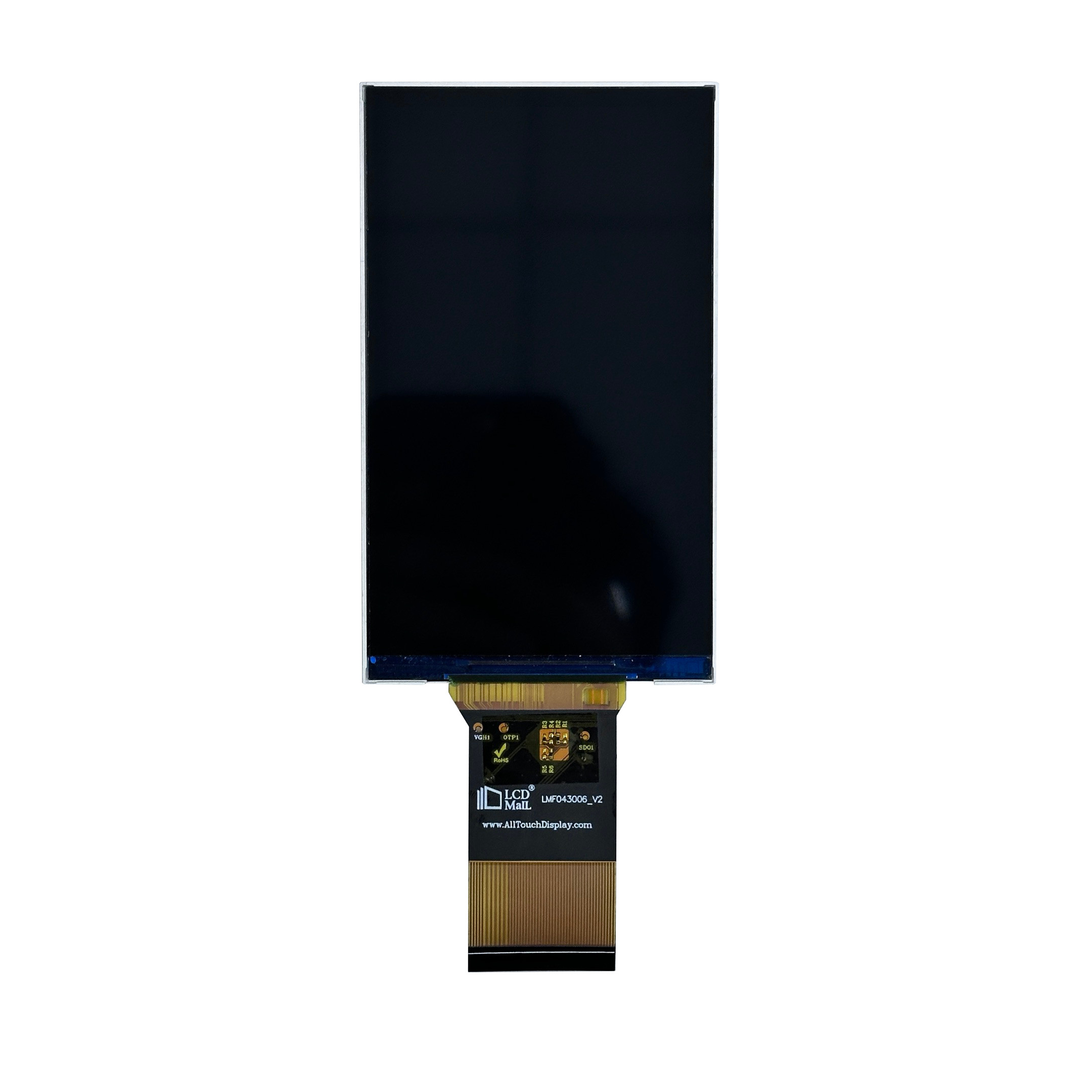 Customized 4.3 Inch RTP/CTP TFT LCD Display With MIPI Interface IPS Viewing Direction 480x800 Resolution Lcd Screen