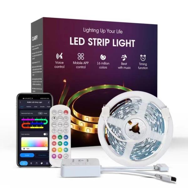 Quality 5m Smart LED Light Strip Remote Control Sync To Music Addressable SMD5050 Dream Color for sale
