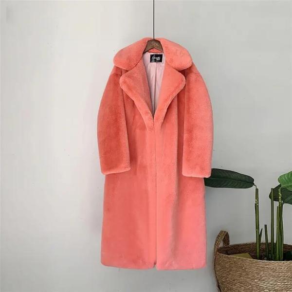 2023 Winter Women Coat Luxury Vegan Fur Coat Faux Mink Fur Women Long Faux Fur Coat for Ladies