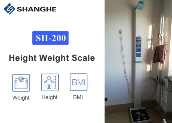 Quality Electrical Bluetooth Ultrasonic Height And Weight Machine With LED Display for sale