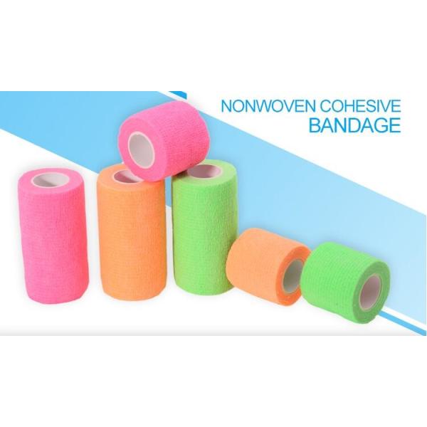 2"x5yards self-adhesive camo colored elastic cohesive bandage, breathable waterproof camouflage home care products kines