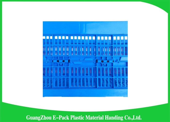Collapsible Storage Crate With Attached Lids , Portable Plastic Folding Storage Boxes
