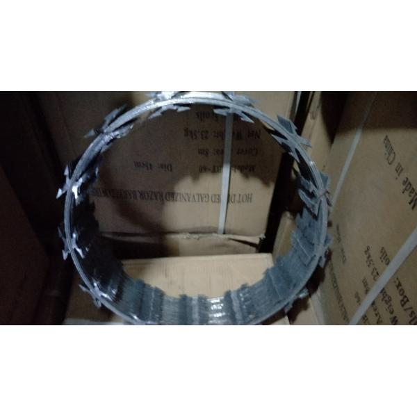 Single Coil Razor Barbed Wire Hot Dipped Galvanized Barbed Fence