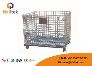 Foldable Wire Mesh Pallet Stillages Convenient For Warehouse Storage
