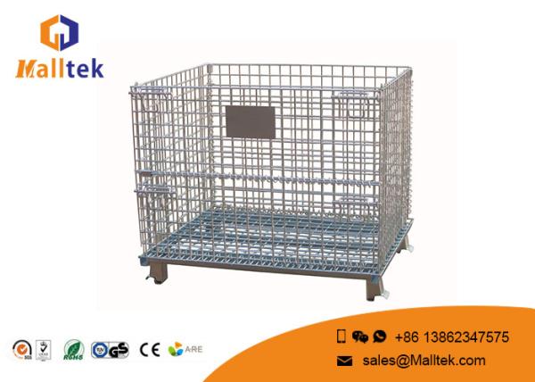 Quality Foldable Wire Mesh Pallet Stillages Convenient For Warehouse Storage for sale