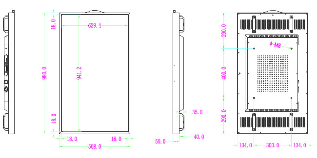Kiosk Lcd Display Monitor Stand 3500nits 43 Digital Signage Display Restaurant Shop Wall Mount