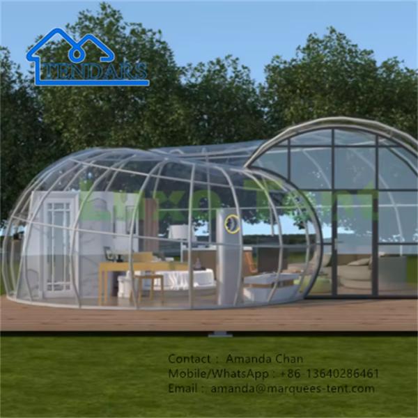 Quality Luxurious PVDF Glamping Snail Shaped Resort Tent With Bathroom for hotel for sale