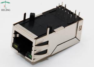 China Long Body 32.5mm 10P8C Integrated Magnetics RJ45 With Transformer 1000M Base - T Lan Jack  R/A THT LED on sale
