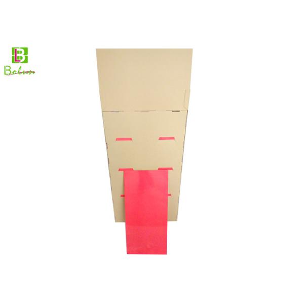 Red Retail Store Display Fixtures , Custom Cardboard Display Stands Upsidedown Structure