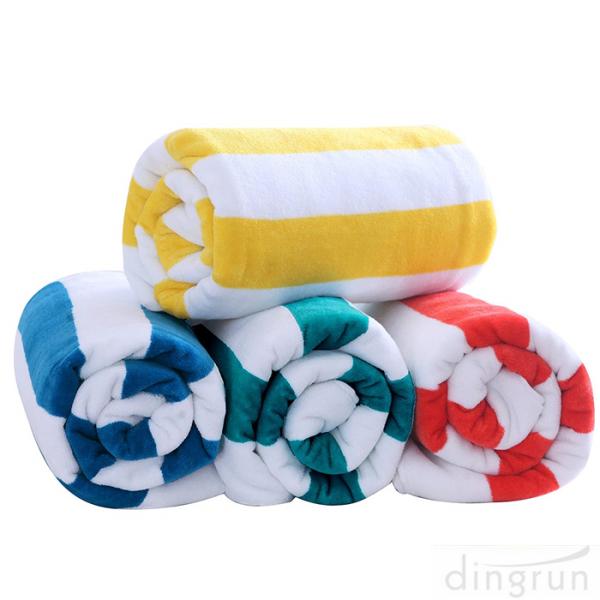 Soft Absorbent and Plush 100% Cotton Cabana Striped Beach Pool Bath Towel
