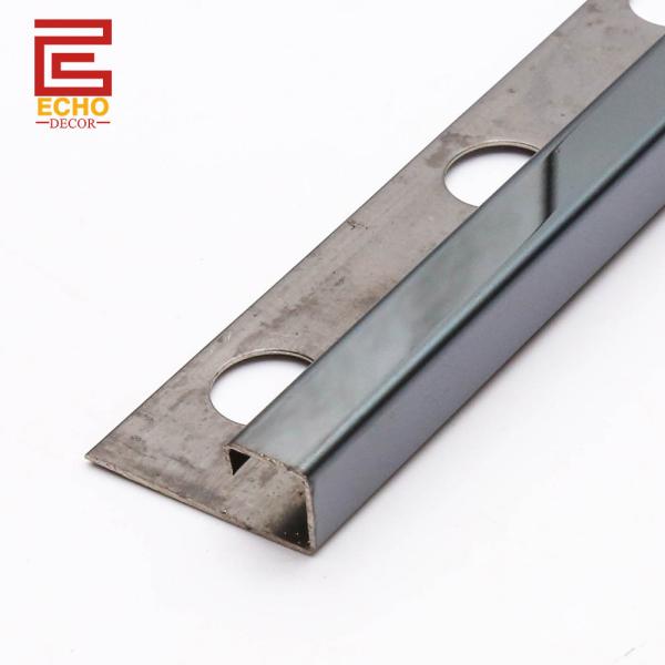 Quality Stainless Steel Square Tile Trim Wall Edge Tile Trim For External Corners for sale