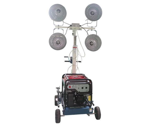 Quality Hand Push Mobile Light Tower 5m Mast LED Lamp Beacon Without Genset for sale