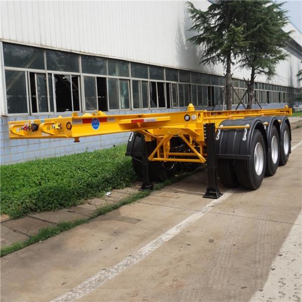 Quality 3 Axle Leaf Spring Skeleton 20ft Container Chassis Trailer for sale