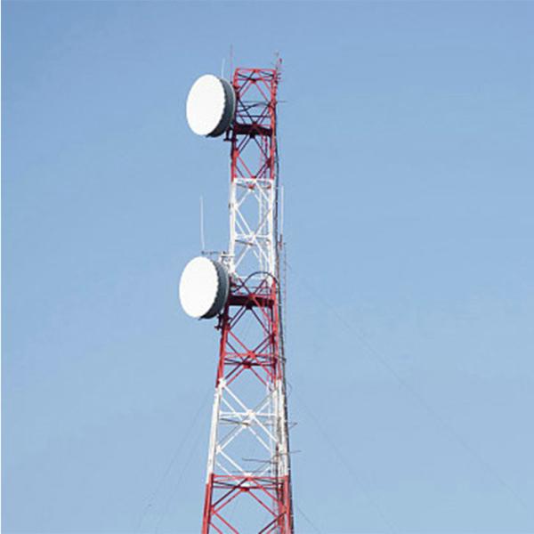 70m Gsm Telecom 3 Legged Tower Galvanized Steel Bar Angle Structure