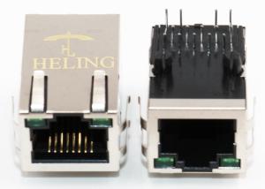 China Right Angle PoE RJ45 Connector R / A , PCB Mount RJ45 Ethernet Jack For NICs on sale