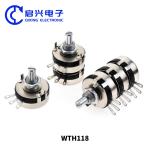 WTH118-2W 100k Dual Gang Potentiometer With Switch Carbon Linear Variable Turn