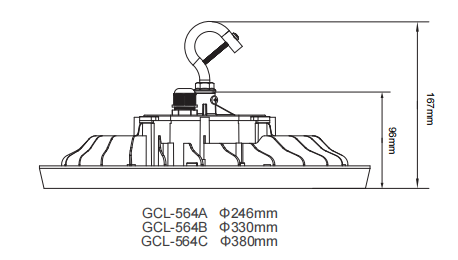 Black 130LM/W Class I 240W Industrial High Bay LED Lights