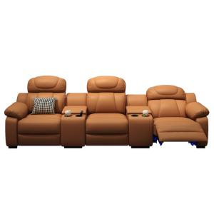 China Pengchengda Private Villa Cabin Audio-Visual Room Movie Watching Electric Home Theater Leather Sofa Combination on sale