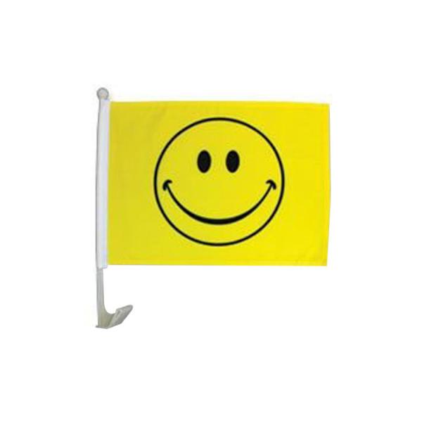 Quality Smile Flagolden car flags screen printed high quality for sale