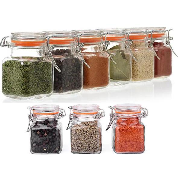 Customized Decorative Glass Jars , Glass Kitchen Canisters Non Toxic Material