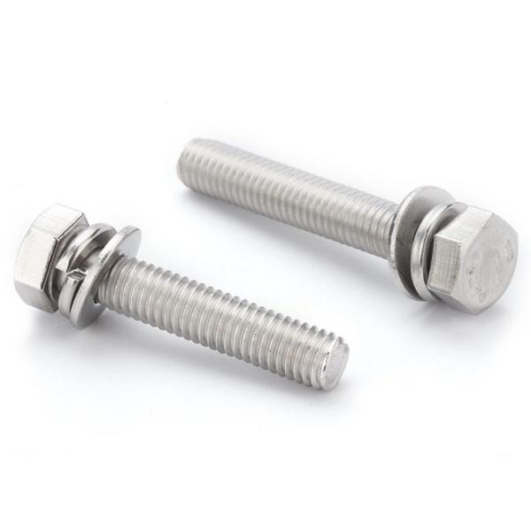 Stainless Steel Hexagon Bolt With Spring And Plain Washer Hex Head SEMS Screws