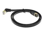 1 M Right Angle Cat 6 Ethernet Network Cable / Flat Patch Cord Black Color