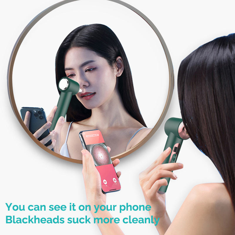 USB Rechargeable 6 Suction Heads 63kPa Electric Blackhead Extractor Pore Cleaner