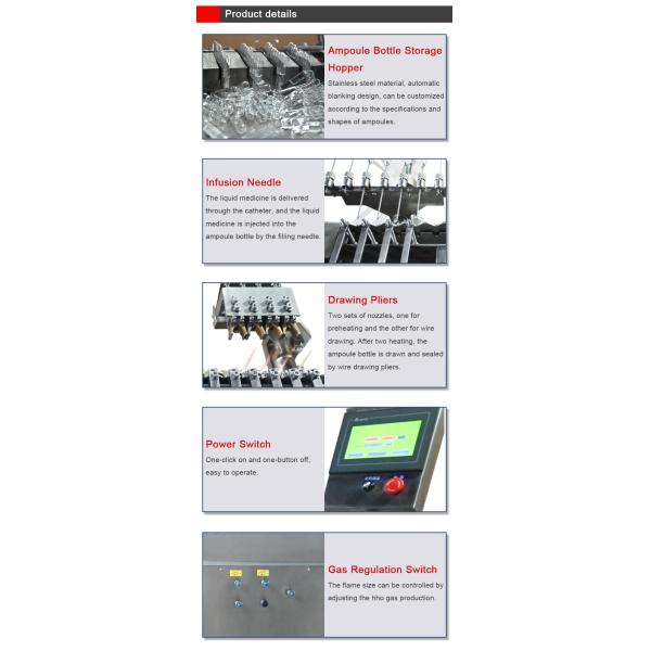 Crushable Double Tip Glass Ampoule Injection Filling And Sealing Machine