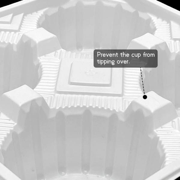 Disposable PP Plastic Cup Carrier Tray Takeaway Leakproof For Milk Tea