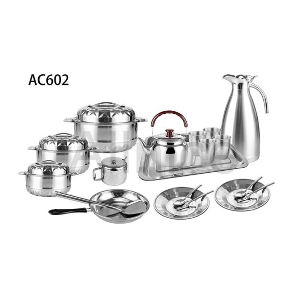 Family cookware sets stainless steel kitchenware random match style
