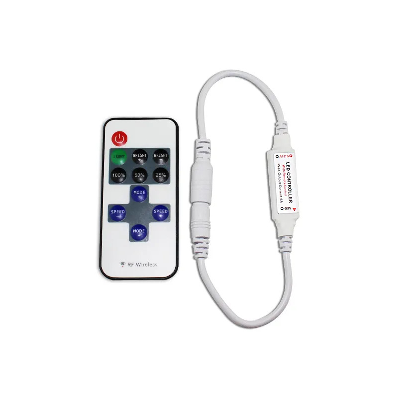 Wireless RF MINI 11 Key 6A Single Color LED Controller For Light Strip