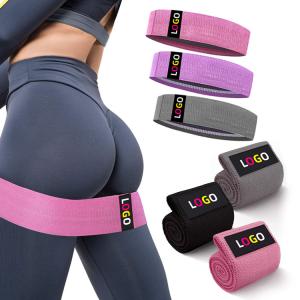 China Pilates Custom Printed Fabric Resistance Bands Glute Gym Polyester Latex on sale