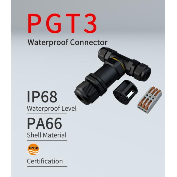 T Shape 3 Way IP68 Waterproof Screw Connector