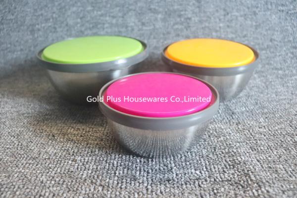 Quality Customized Printing Single Wall Metal Salad Bowl With Airtight Lid for sale