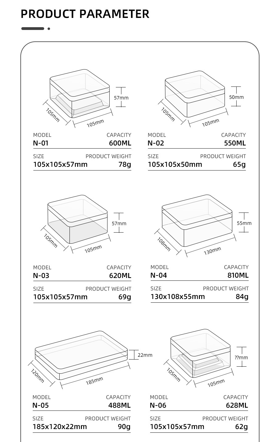 Rectangular Food Customize Packing Boxes PET Biscuits Candy Storage Box