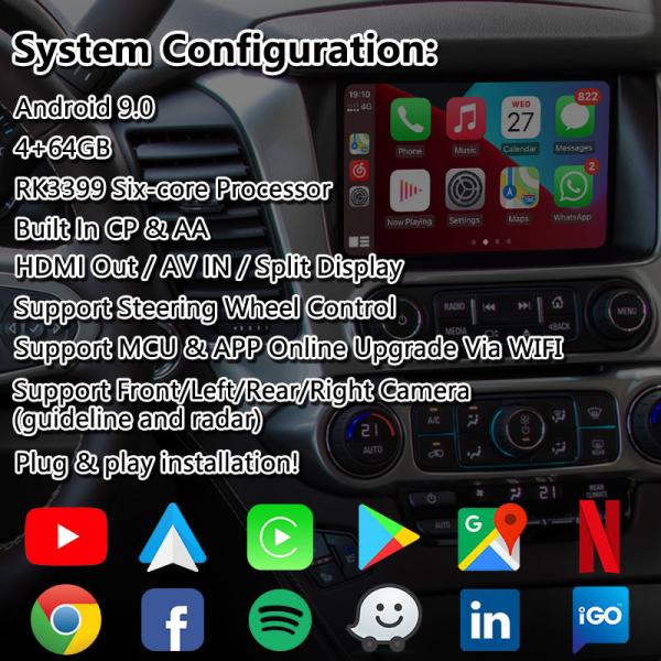Lsailt Android Carplay Multimedia Video Interface for 2014-2019 Chevrolet GMC Tahoe