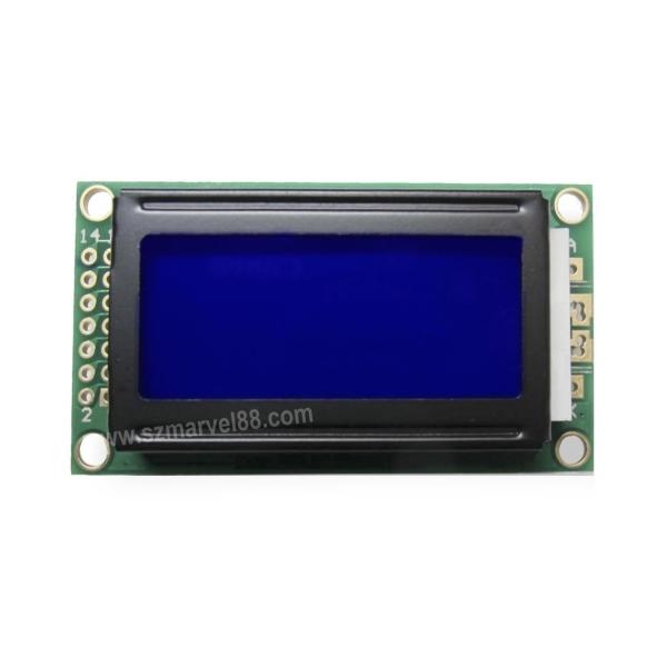 M0802B-B5, 8x2 Character Dot-matrix LCD Module, STN Blue LCD type, White