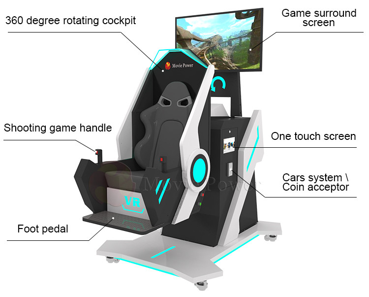 VR 360 Rotation Simulator VR Chair With 50 Exciting Games Virtual Reality Rotation Chair