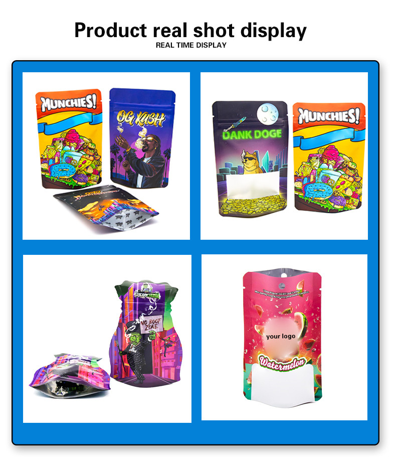 Custom Child-Proof Odorless Zip Mylar Pouches For Tobacco / Cigarette Storage