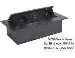 recessed power socket type pop up desktop EURO power socket with USB charge port