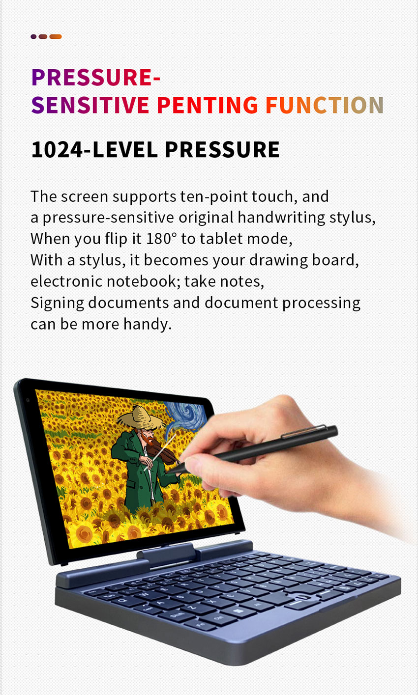OEM 8 Inch Ips Touch Screen Mini Laptop Computer 12g Ddr5 1tb Ssd For Home Business