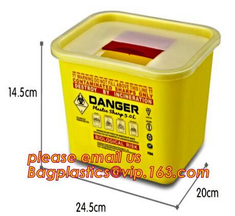 Quality Disposal sharp container for store and dispose of medical waste, FDA Certificated Plastic Hospital Medical Waste Disposa for sale